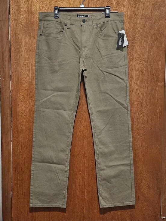 Buffalo David Bitton Other - Buffalo David Bitton Six Straight Jeans Mens Olive Green Stretch Denim Size34x32